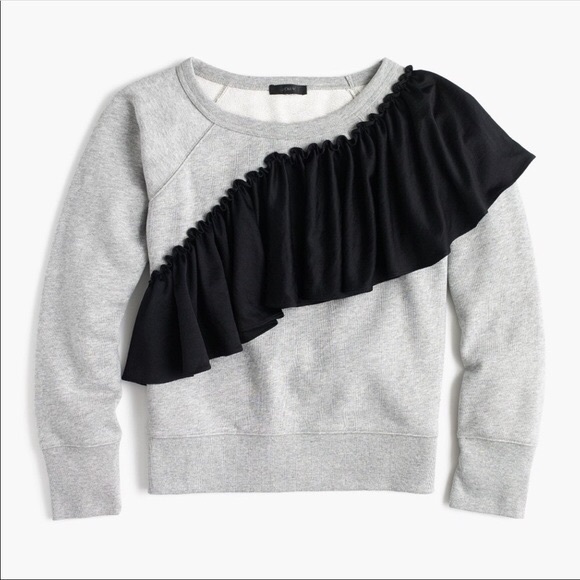 J Crew • Asymmetrical Ruffle Sweatshirt - Picture 3 of 7